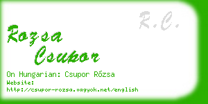 rozsa csupor business card
